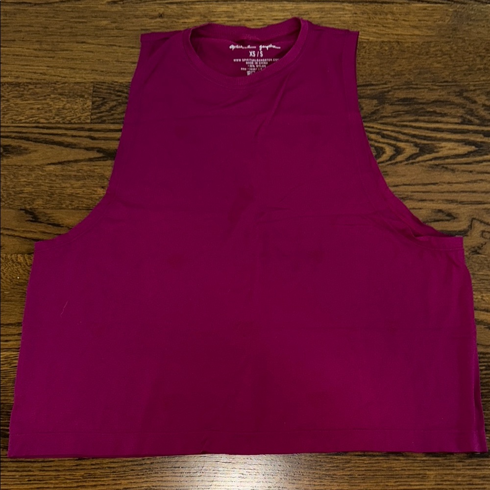 Spiritual Gangster Sleeveless Magenta Top